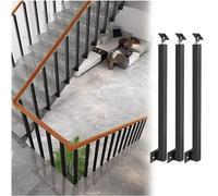 Montanti per ringhiere di scale, Colonna for ringhiera laterale, aste metalliche con staffa angolare piatta regolabile a 270°, colonna for corrimano for gradini, giardino(3 Pack,Height 85cm(33.4in))