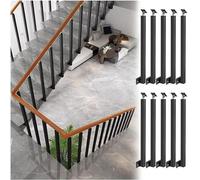 Montanti per ringhiere di scale, Colonna for ringhiera laterale, aste metalliche con staffa angolare piatta regolabile a 270°, colonna for corrimano for gradini, giardino(10 Pack,Height 70cm(27.5in))