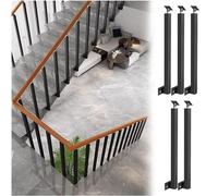 Montanti per ringhiere di scale, Colonna for ringhiera laterale, aste metalliche con staffa angolare piatta regolabile a 270°, colonna for corrimano for gradini, giardino(5 Pack,Height 80cm(31.5in))