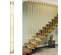 Montanti per ringhiere di scale, Personalizzabili - Balaustre dorate for scale inclinate Design universale for sicurezza e stile Prevengono le cadute(Gold,96in/244cm)