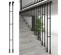 Montanti per ringhiere di scale, Personalizzabili - Balaustre dorate for scale inclinate Design universale for sicurezza e stile Prevengono le cadute(Black,94in/239cm)