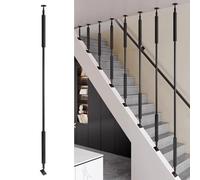 Montanti per ringhiere scale, Balaustre for scale in metallo Base regolabile a 270 gradi Multicolor Dimensioni multiple(Black,28inches/71cm)
