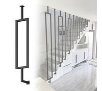 Montanti per ringhiere scale, Mandrini for scale regolabili in metallo neri, dimensioni multiple(Black-a,1.1m/43.3in/3.6ft)