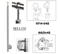 Montanti Wange 42,4 Ringhiere Scorrimani Vorgesetzt Anello Sferico Inox V2A