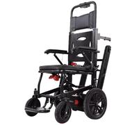 Montascale Elettrico Cingolato, Scalatore Elettrico Cingolato,Saliscale Manuale su Sedia a Rotelle + Carrello Montascale Elettrico, per Anziani Disabili, può Salire e Scendere Le Scale(Black A)
