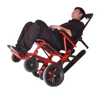 Montascale Elettrico Cingolato, Scalatore Elettrico Cingolato,Saliscale Manuale su Sedia a Rotelle + Carrello Montascale Elettrico, per Anziani Disabili, può Salire e Scendere Le Scale(Red A)