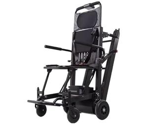 Montascale Elettrico Cingolato, Scalatore Elettrico Cingolato,Saliscale Manuale su Sedia a Rotelle + Carrello Montascale Elettrico, per Anziani Disabili, può Salire e Scendere Le Scale(Black C)