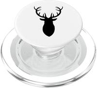 Montato Testa di Cervo Silhouette Hunter Decor Montaggio A Parete Cervo PopSockets PopGrip per MagSafe
