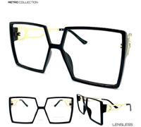 Montatura Occhiali Donna Oversized RETRO Grande Big Senza Lenti Solo Montatura