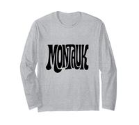 Montauk Vintage Tipografia Design New York Hamptons NY Maglia a Manica