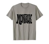 Montauk Vintage Tipografia Design New York Hamptons NY Maglietta