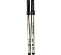 Montblanc 105158 - Refill (M) per penne roller e fineliner, Mystery Black (nero) - Ricariche di alta qualitá, punta media, 1 x 2 Refill