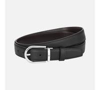 Montblanc Cintura reversibile in pelle nera/marrone 30 mm con fibbia a ferro di