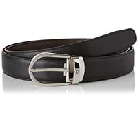 Cintura Montblanc reversibile in pelle nera/marrone 30 mm con fibbia a ferro di