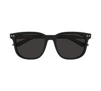 Montblanc Mb0258sa Occhiali Da Sole Uomo Nero Squadrato Grigio 55mm