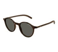 Montblanc Mb0324s Sunglass Man Recycled Injected A, Occhiali Uomo, Brown-Marrone-Grigio, 50