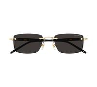 Montblanc Mb0344s Occhiali Da Sole Uomo Oro Squadrato Grigio 54mm