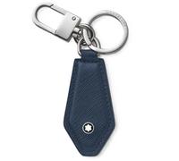 Montblanc Sartorial Diamond-Shaped Key Fob 131739 - Ink Blue Leather, Dual Attachment Options