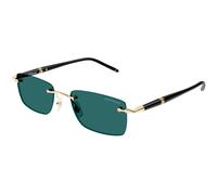 Montblanc Uomo MB0344S 006 Occhiali da sole Metallo Oro Verde Squadrata
