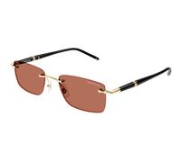 Montblanc Uomo MB0344S 007 Occhiali da sole Metallo Oro Arancione Squadrata