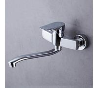 Monte a Parete Copper, Cromo Placcato, Installazione a Parete a Parete, Acqua Calda e Fredda, Rubinetto, Cucina, Doppio Aperto, lavandino, Piscina per Lavanderia Balcone, d Cromo