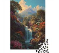 Monte Agung, Bali e le sue magnifiche cascate Puzzle Per Adulti 38x26cm/1000pcs,Giochi Di Sfida