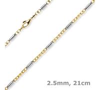 Monte Carlo Bracciale 585 Oro Giallo Oro Bianco Massiccio Bicolore 21cm Uomini