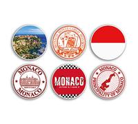 Monte Carlo Country City Travel Map Flag Flag - Adesivi in vinile, 6 x 10 cm