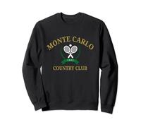 Monte Carlo Country Club Vintage Tennis Estetica Girocollo Felpa