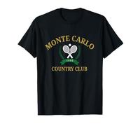 Monte Carlo Country Club Vintage Tennis Estetica Girocollo Maglietta