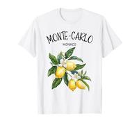 Monte-Carlo Lemon Art Monaco Fruit Lover Costa Azzurra Vintage Maglietta