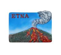 Monte Etna Sicilia Isola Italia Frigorifero Calamita Viaggio Souvenir Decorazione 3D Frigo Adesivo Magnetico Collezione Artigianale