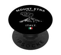 Monte Etna Sicilia Vulcano Italia Bandiera Italiana Souvenir PopSockets PopGrip Adesivo