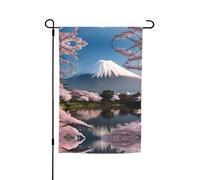 Monte Fuji all'inizio della primavera Bandiera decorativa da giardino 30,5 x 45,7 cm, 100% fibra di poliestere, tessuto spesso, universale per tutte le stagioni
