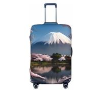 Monte Fuji all'inizio della primavera, copertura elastica per valigie, protezione per bagagli da viaggio, resistente ai graffi, adatta alla maggior parte delle valigie, Nero , XL, boemo