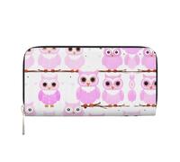 Monte Fuji all'inizio della primavera Pochette in pelle portafogli con cerniera e porta carte sono perfetti per i viaggi o l'uso quotidiano, Simpatico gufo., Taglia unica