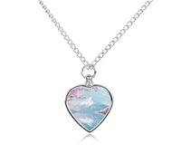 Monte Fuji - Collana con ciondolo a forma di fiore di ciliegio per ceneri e cuore, gioiello commemorativo per animali domestici