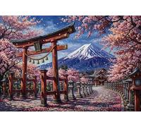 Monte Fuji e fiori di ciliegio giapponesi Puzzle 1000 Pezzi,Gioco Educativo,dai 14 Anni,Decorazione Casa Sakura,Adulti E Ragazzi,Sfida Impossibile,Cartone Di Qualità,Idea Regalo,Antistress 52x38cm