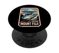 Monte Fuji Giappone Shinkansen Bullet Train Retro Vintage PopSockets PopGrip Adesivo