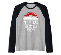 Monte Fuji Giappone Vintage Retro Souvenir Tokyo Giapponese Maglia con Maniche Raglan