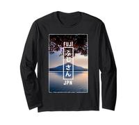 Monte Fuji Japan Art in Japanese Retro Vaporwave Aesthetic Maglia a Manica