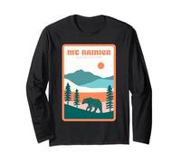 Monte Rainier Parco Nazionale Montagna E Orso Retro Outdoor Maglia a Manica