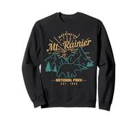 Monte Rainier Washington Vintage Mountain National Park PNW Felpa