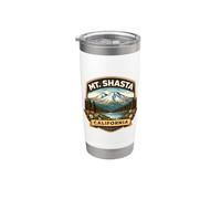 Monte Shasta California Mountain Souvenir Memorabilia Escursionista Bicchiere termico in acciaio inox doppia parete