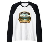 Monte Shasta California Mountain Souvenir Memorabilia Escursionista Maglia con Maniche Raglan