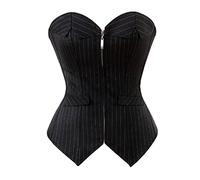 Montecarduo Corsetto da Donna - Corsetto da Donna con Cerniera A Righe Overbust, Corsetto Professionale in Osso per Ufficio Allacciato, Bustier Corgested Plus Size S-6Xl, Stile A, L