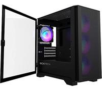 Montech AIR 100 ARGB Micro-ATX Tower con quattro ventole ARGB preinstallate, design ultra minimalista, pannello frontale a rete fine, flusso d'aria elevato, vetro temperato girevole laterale, nero