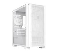 Montech AIR 100 LITE Micro ATX-2ｘVentole silenziose da 120 mm Preinstallate-Design ultra minimale-Pannello frontale in rete-Flusso d'aria elevato-Pannello laterale con porta aperta-Antipolvere, Bianco