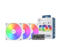 MONTECH GF120 V2 ARGB 120mm Case Fan - Design elegante e minimalista, alto flusso d'aria, cuscinetto idraulico, prestazioni silenziose, illuminazione ARGB vibrante, confezione 3 in 1 con mozzo ventola