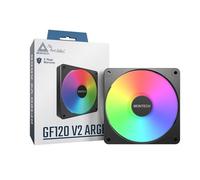 MONTECH GF120 V2 ARGB - Ventola da 120 mm, design elegante e minimalista, alto flusso d'aria, cuscinetto idraulico, prestazioni silenziose, illuminazione ARGB vivace, nero